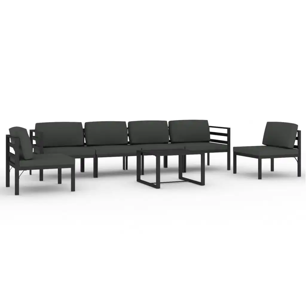 7 Piece Garden Lounge Set with Cushions Aluminium Anthracite 3107794