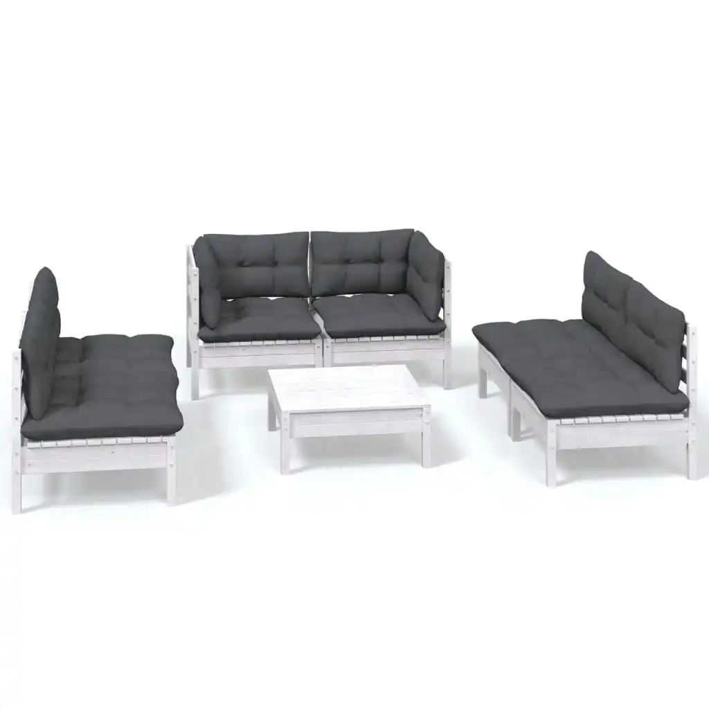 7 Piece Garden Lounge Set with Cushions Solid Pinewood 3096215