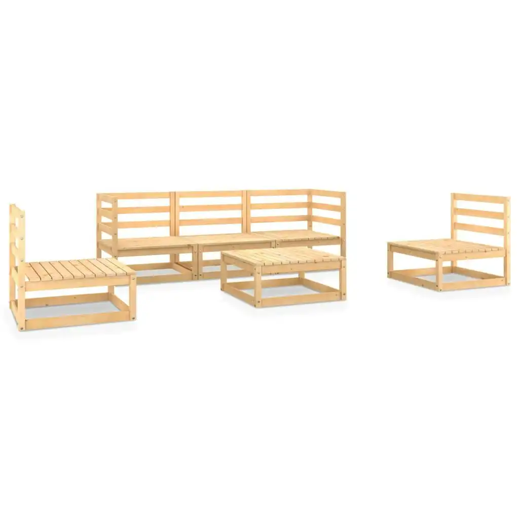 6 Piece Garden Lounge Set Solid Pinewood 3075394