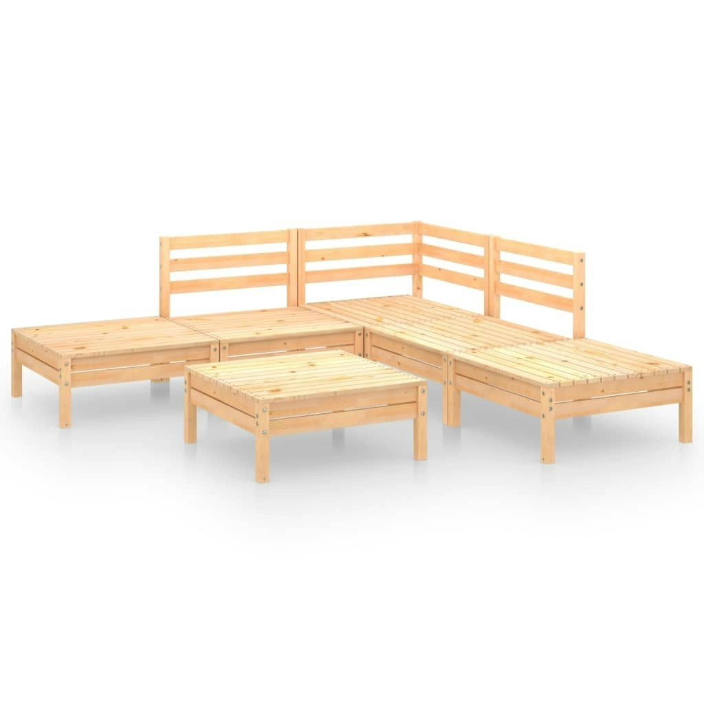 6 Piece Garden Lounge Set Solid Pinewood 3082642