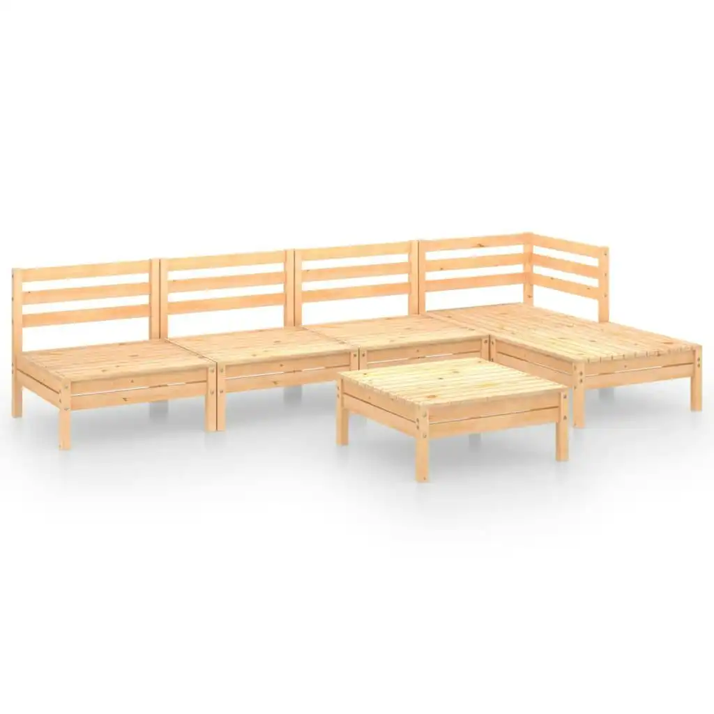 6 Piece Garden Lounge Set Solid Pinewood 3082662