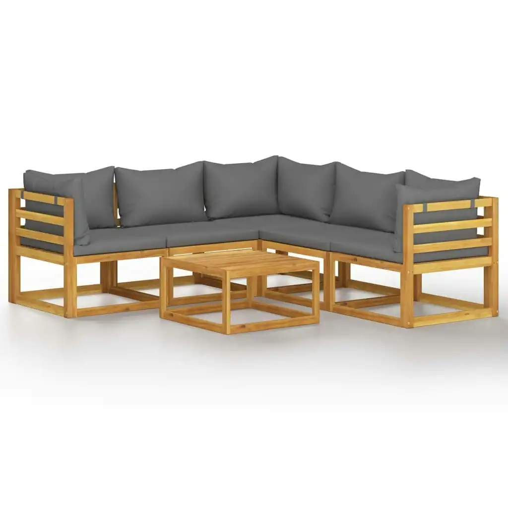 6 Piece Garden Lounge Set with Cushion Solid Acacia Wood 3057612