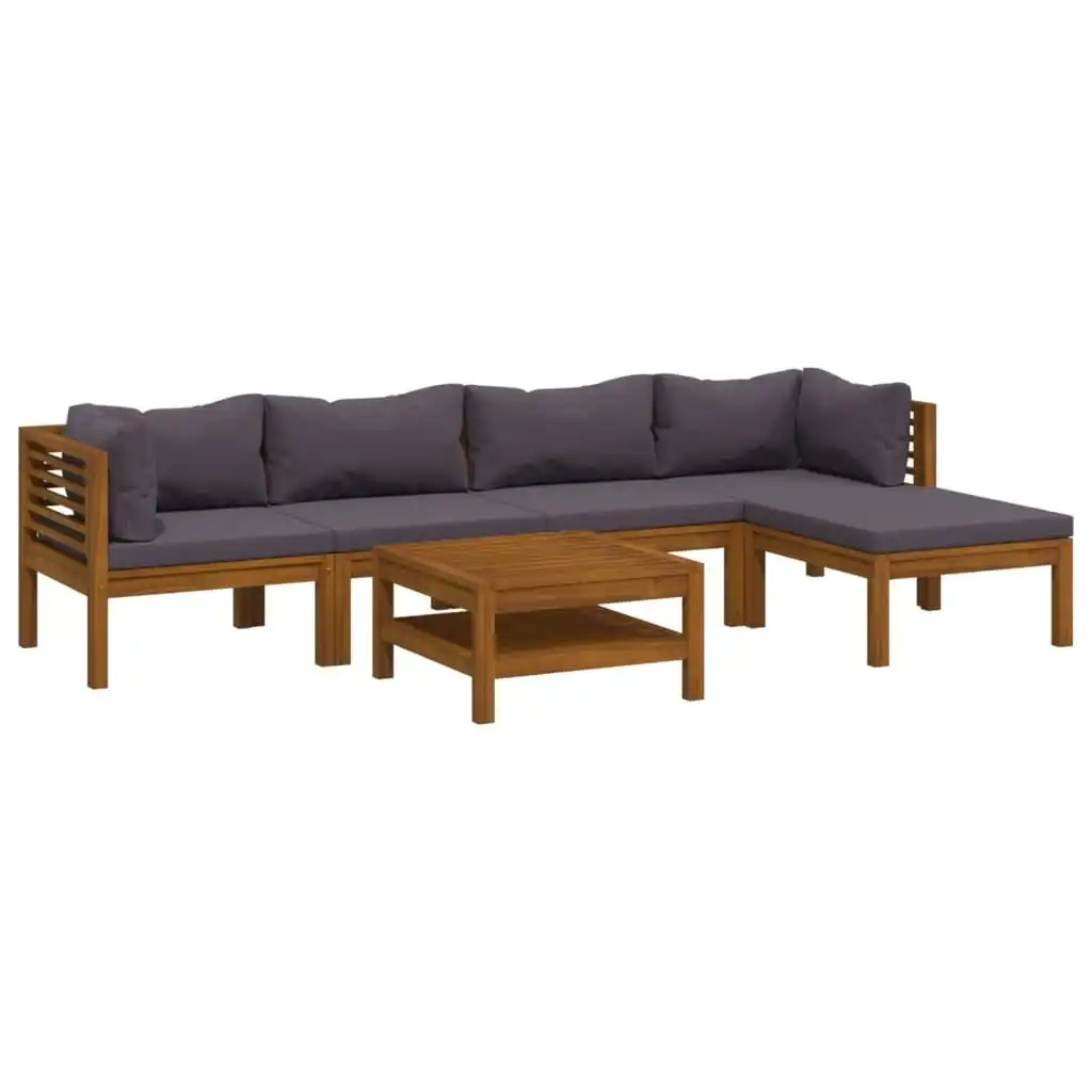 6 Piece Garden Lounge Set with Cushion Solid Acacia Wood 3086897