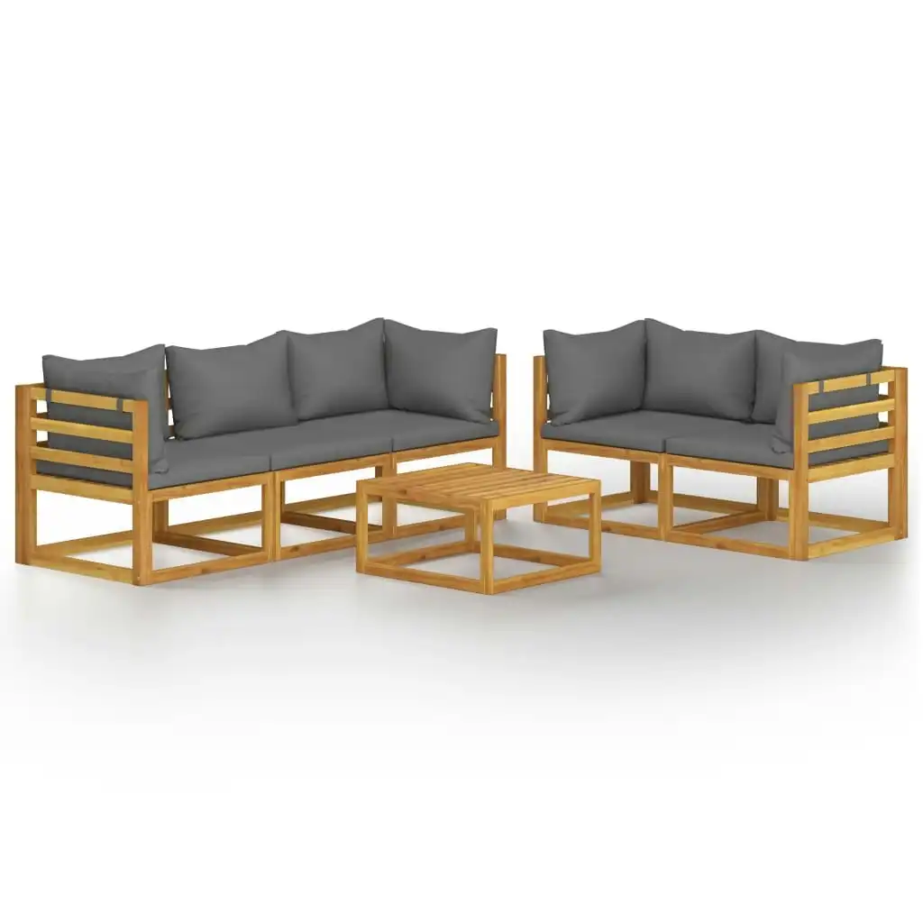 6 Piece Garden Lounge Set with Cushion Solid Acacia Wood 3057610