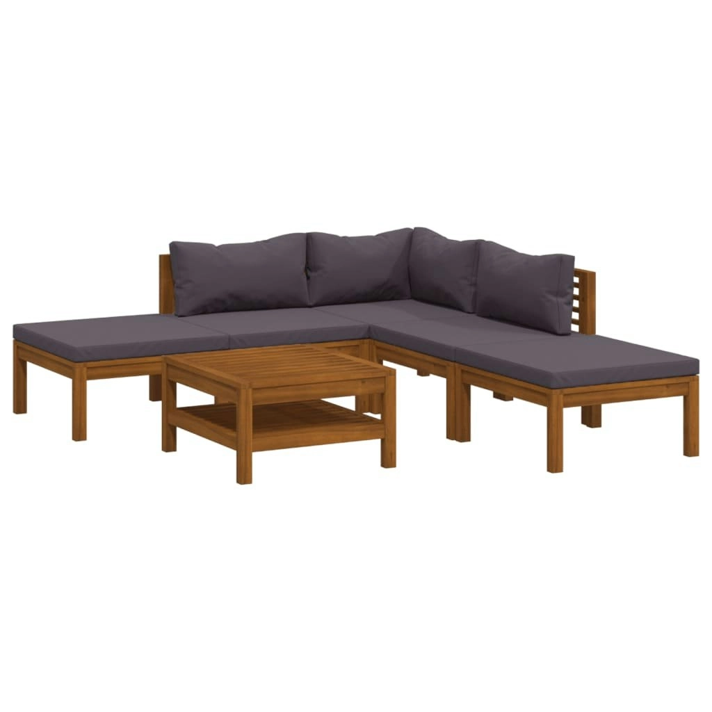 6 Piece Garden Lounge Set with Cushion Solid Acacia Wood 3086892