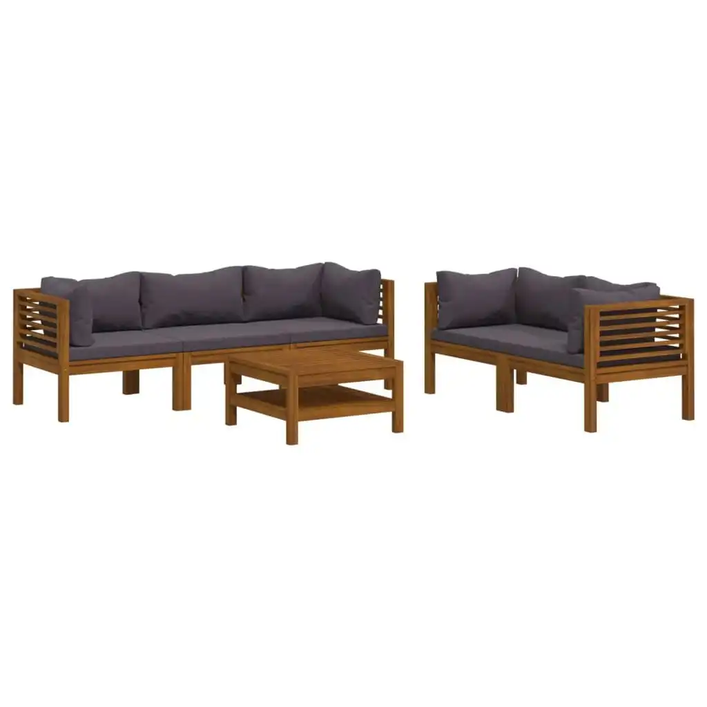 6 Piece Garden Lounge Set with Cushion Solid Acacia Wood 3086903