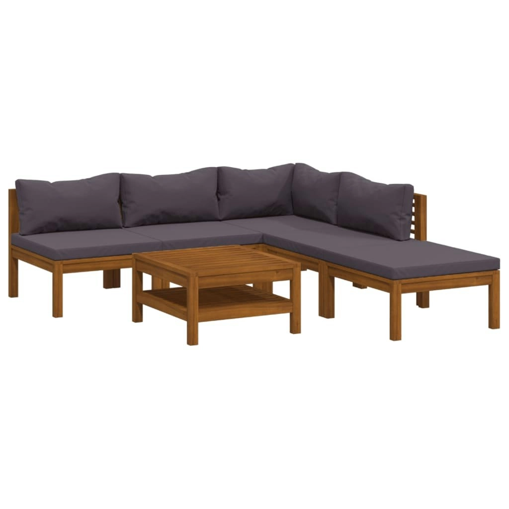 6 Piece Garden Lounge Set with Cushion Solid Acacia Wood 3086916