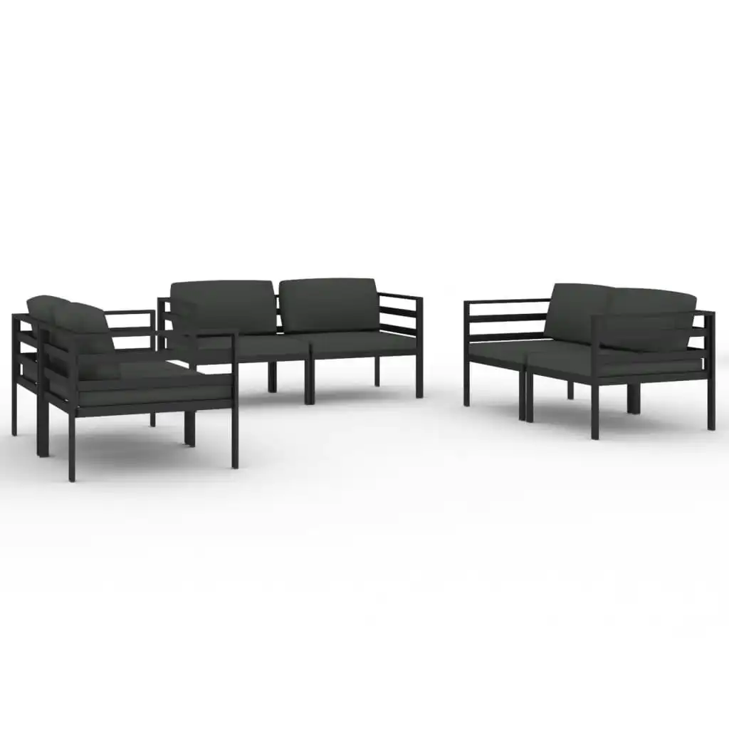 6 Piece Garden Lounge Set with Cushions Aluminium Anthracite 3107800