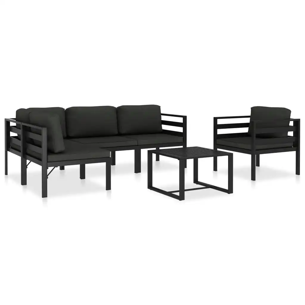 6 Piece Garden Lounge Set with Cushions Aluminium Anthracite 49233