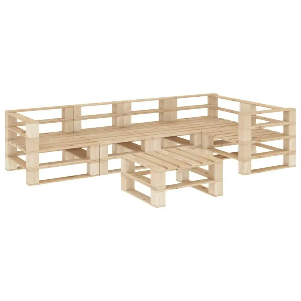 6 Piece Garden Lounge Set Pallets Wood 3052151