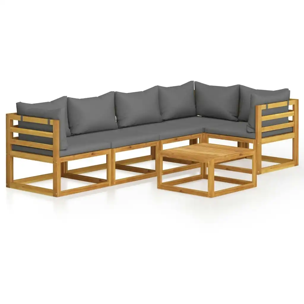 6 Piece Garden Lounge Set with Cushions Solid Acacia Wood 3057625