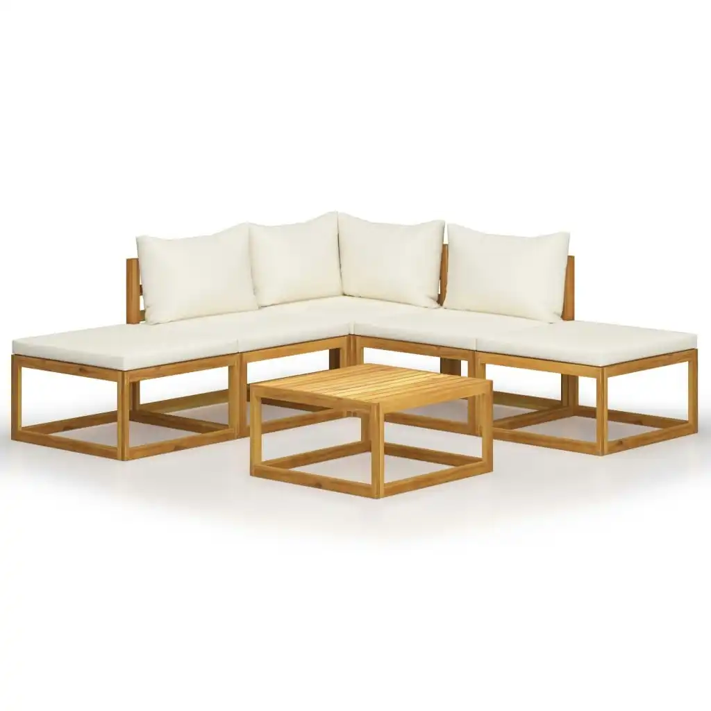 6 Piece Garden Lounge Set with Cushions Solid Acacia Wood 45915