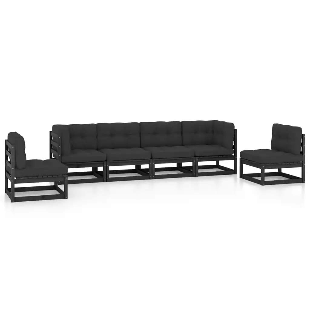 6 Piece Garden Lounge Set with Cushions Solid Pinewood 3076453