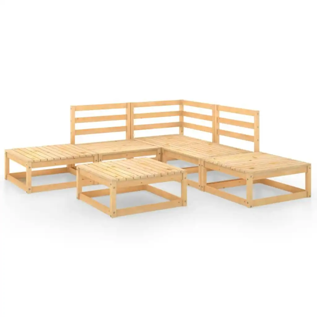 6 Piece Garden Lounge Set Solid Pinewood 3075499