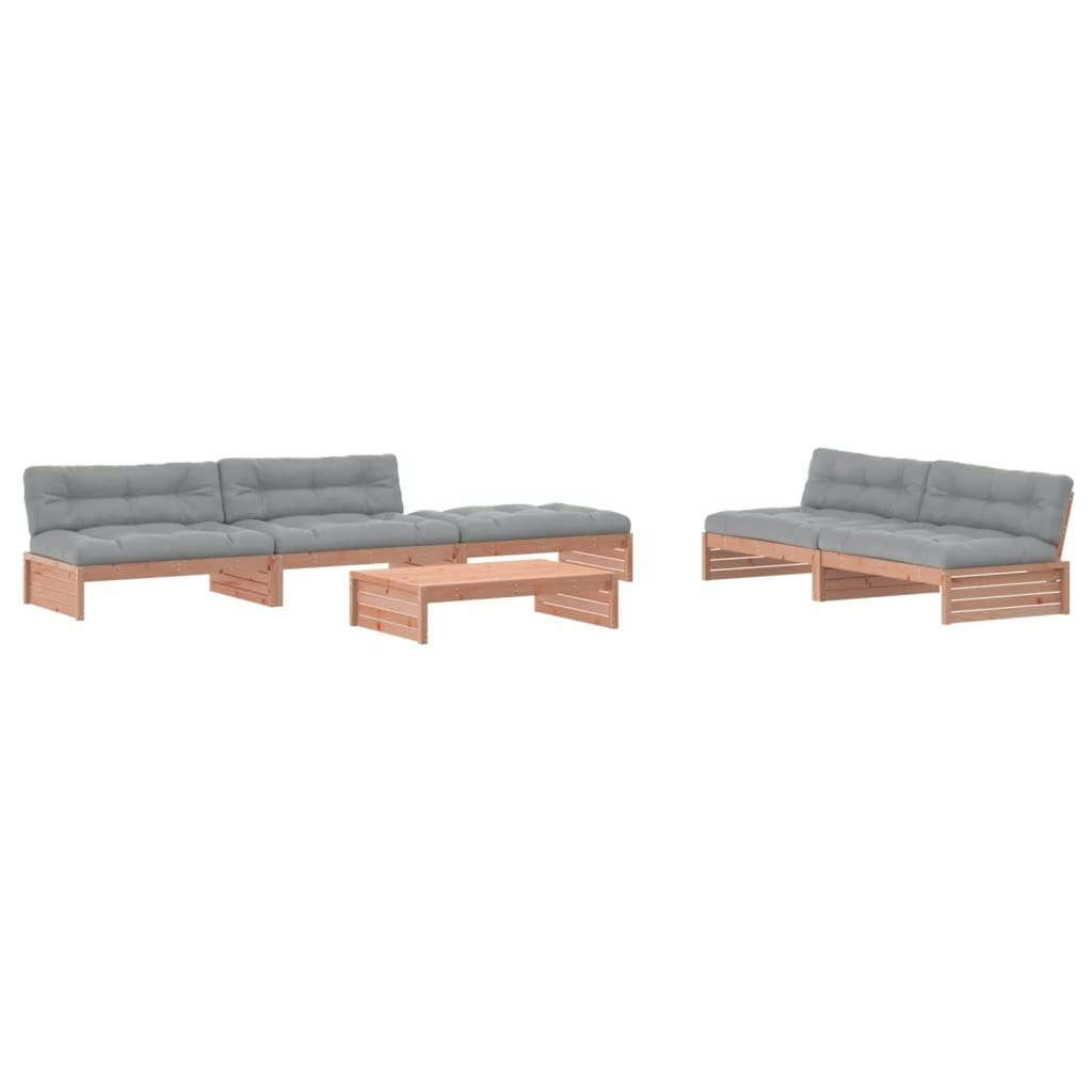 6 Piece Garden Lounge Set with Cushions Solid Wood Douglas 3186156