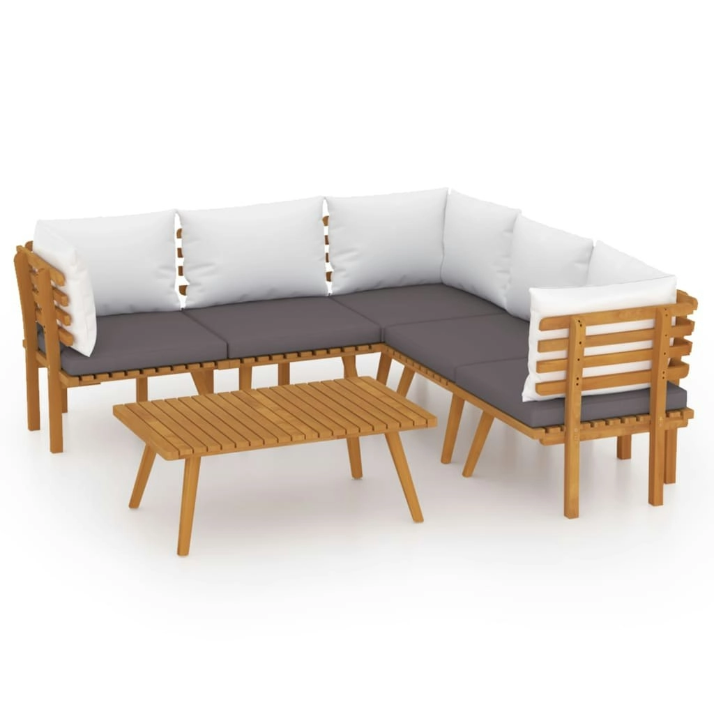 6 Piece Garden Lounge Set with Cushions Solid Wood Acacia 3087014