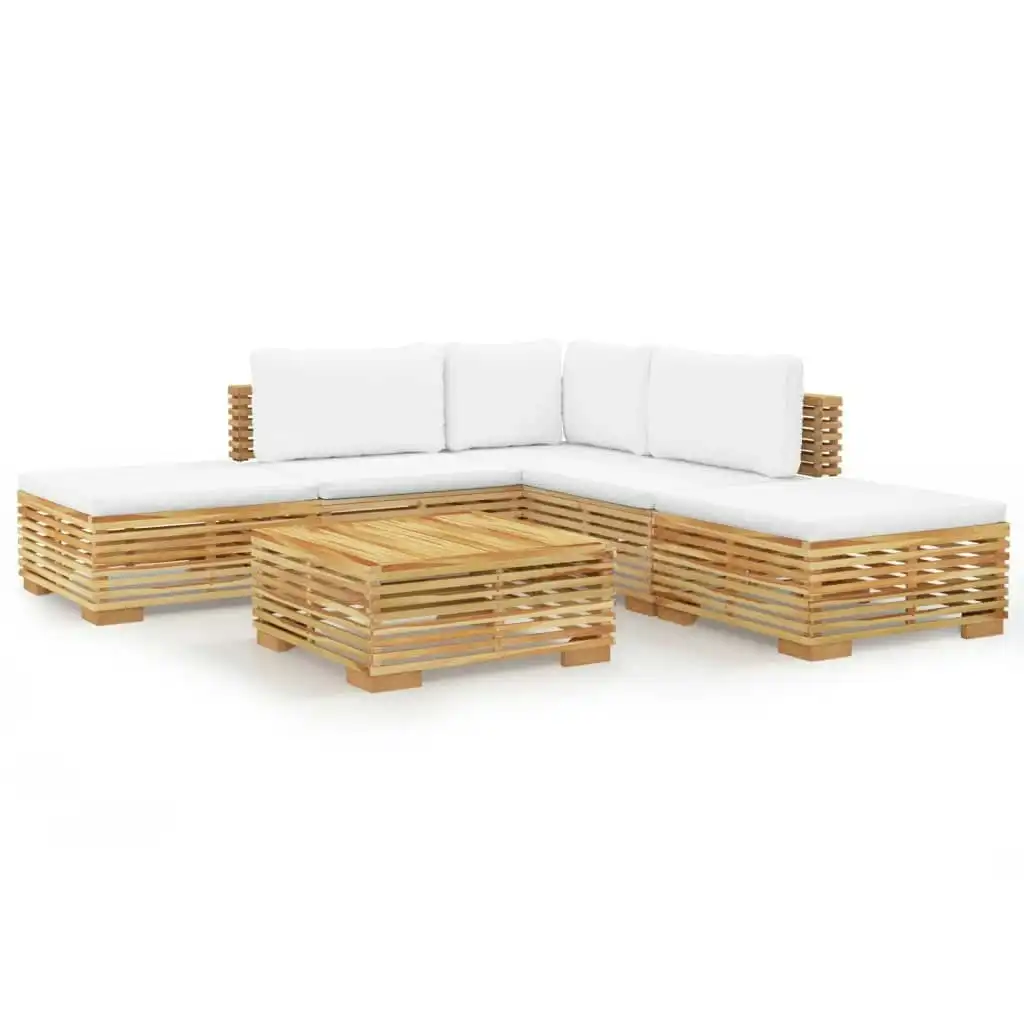 6 Piece Garden Lounge Set with Cushions Solid Wood Teak 3100853