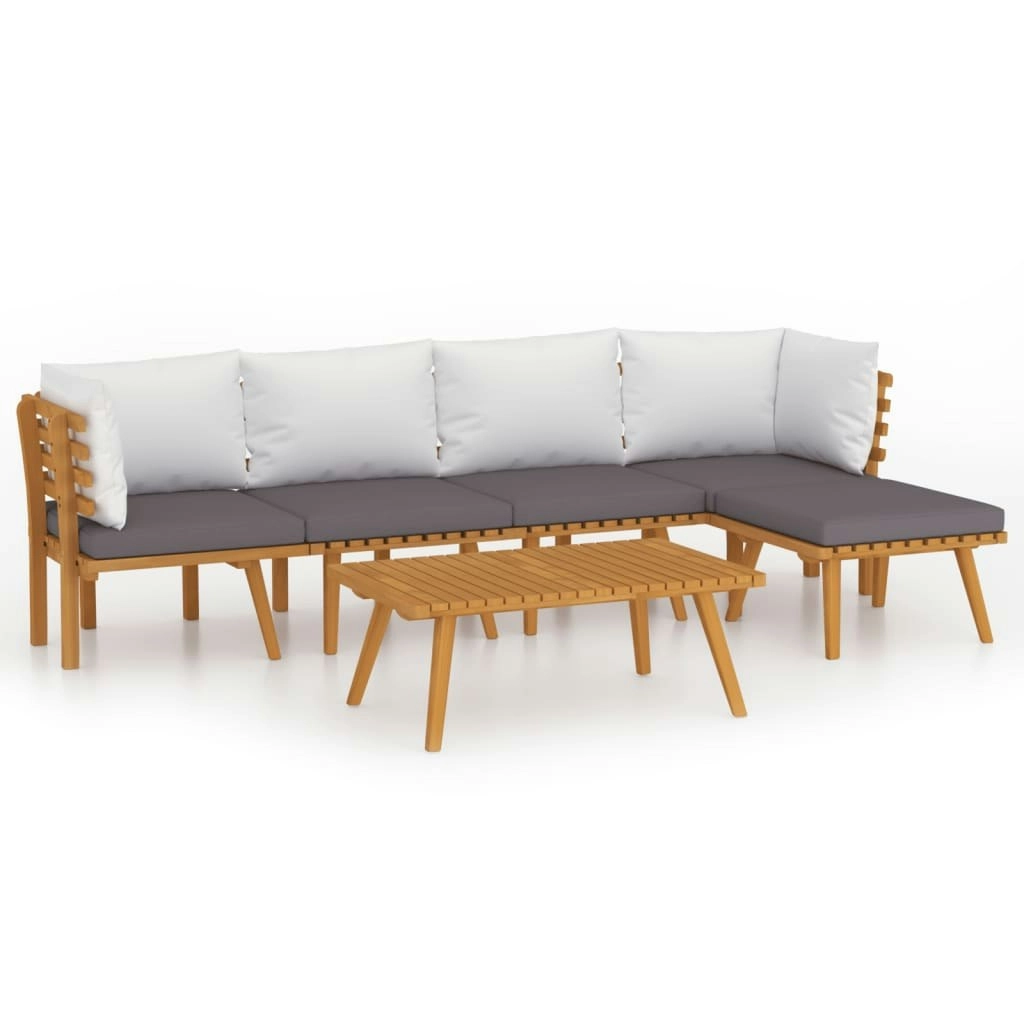 6 Piece Garden Lounge Set with Cushions Solid Wood Acacia 3087026