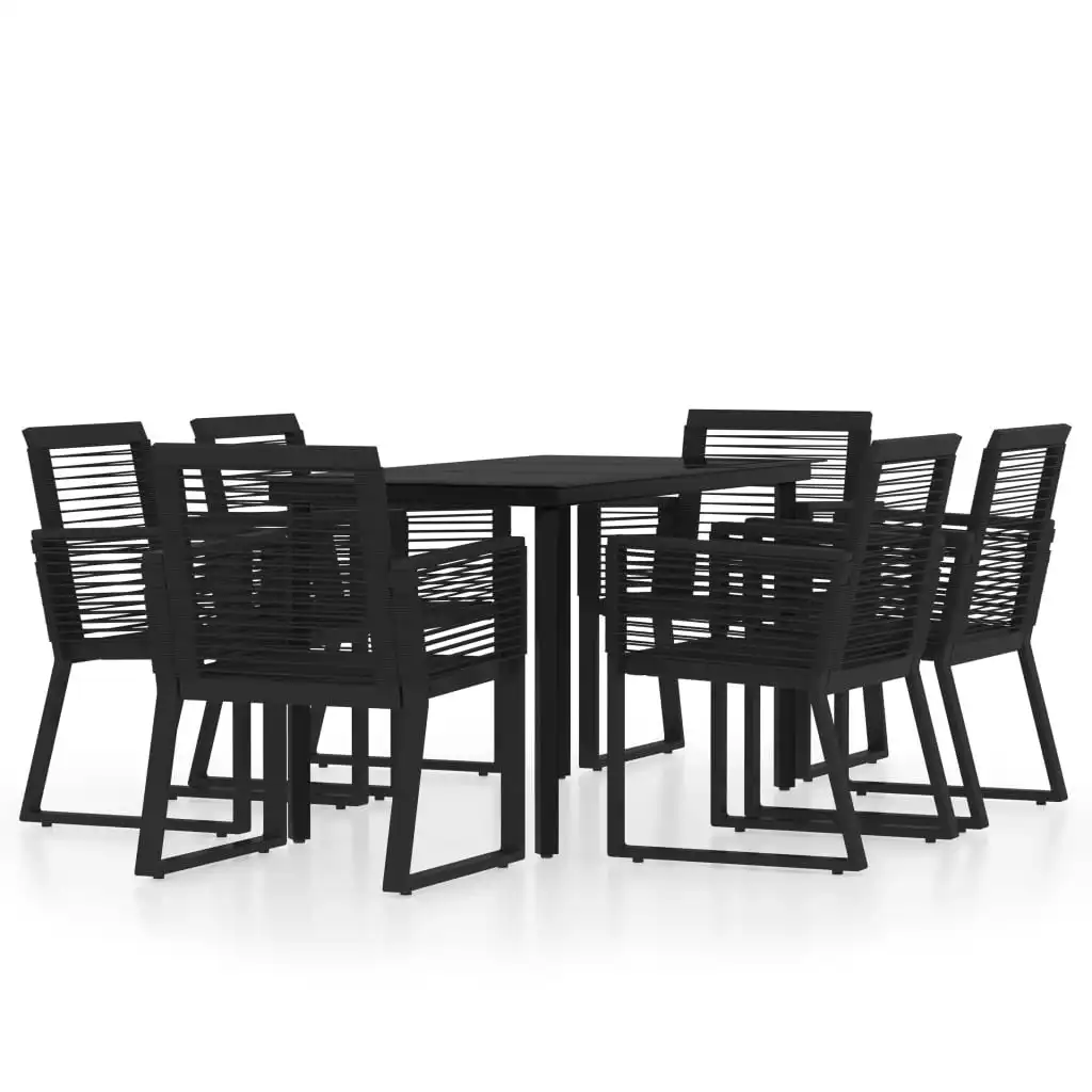 7 Piece Garden Dining Set Black 3099152