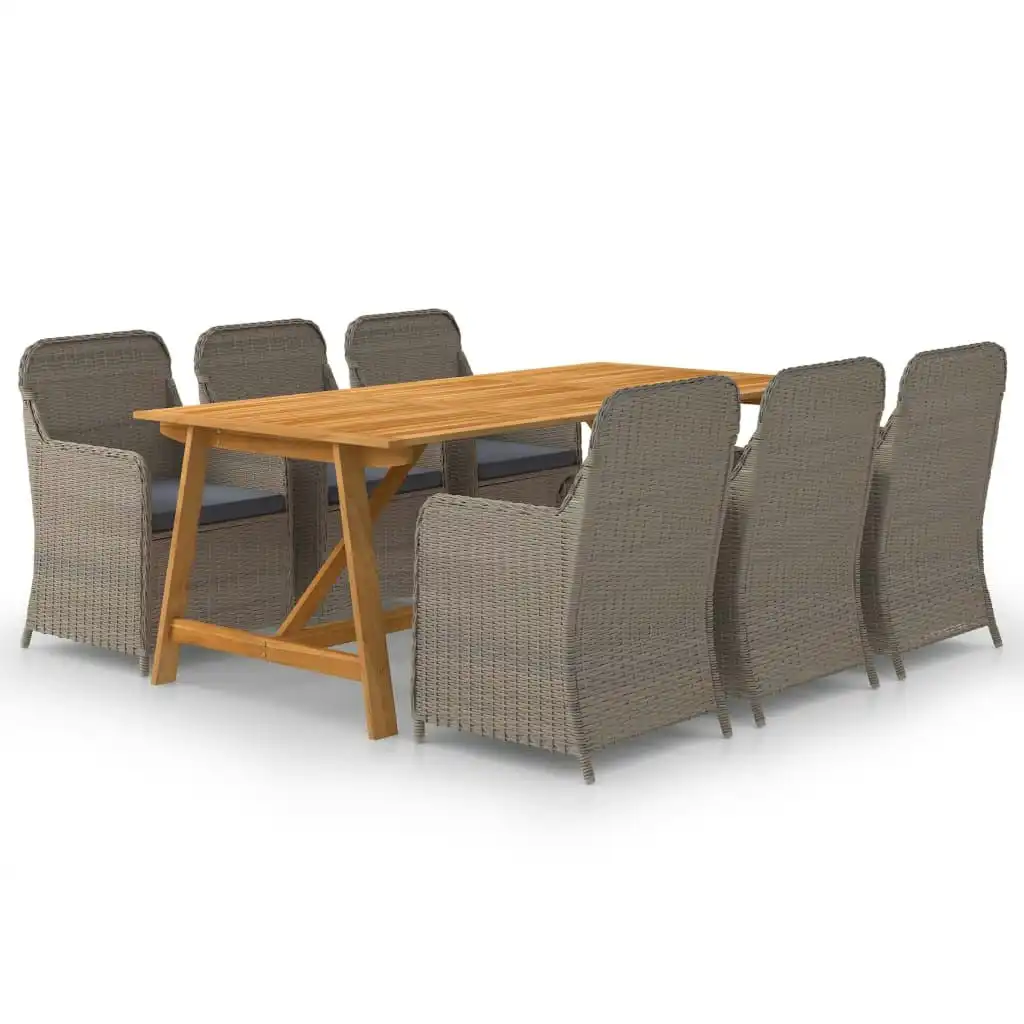 7 Piece Garden Dining Set Brown 3068824