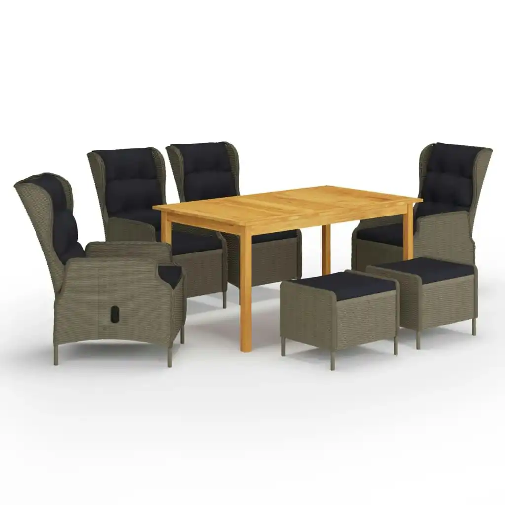 7 Piece Garden Dining Set Brown 3067846