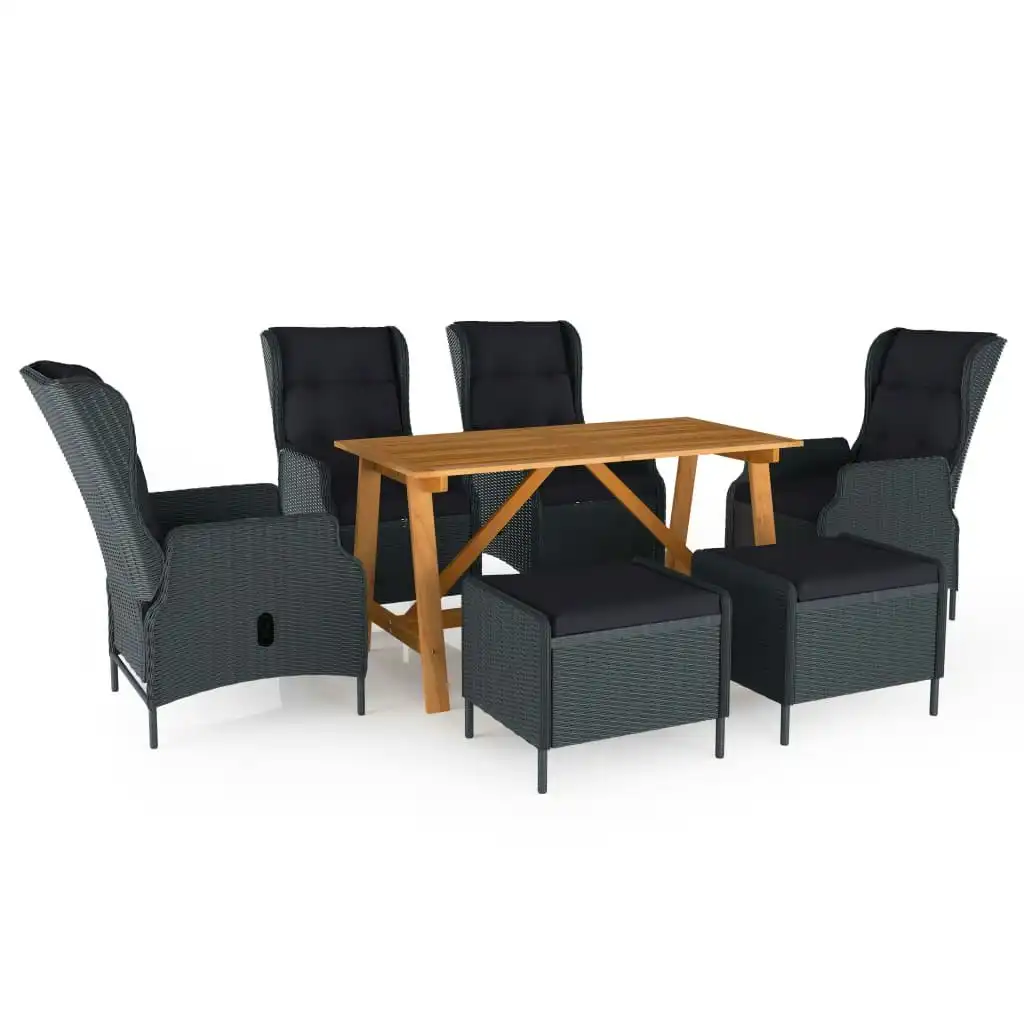 7 Piece Garden Dining Set Dark Grey 3068785