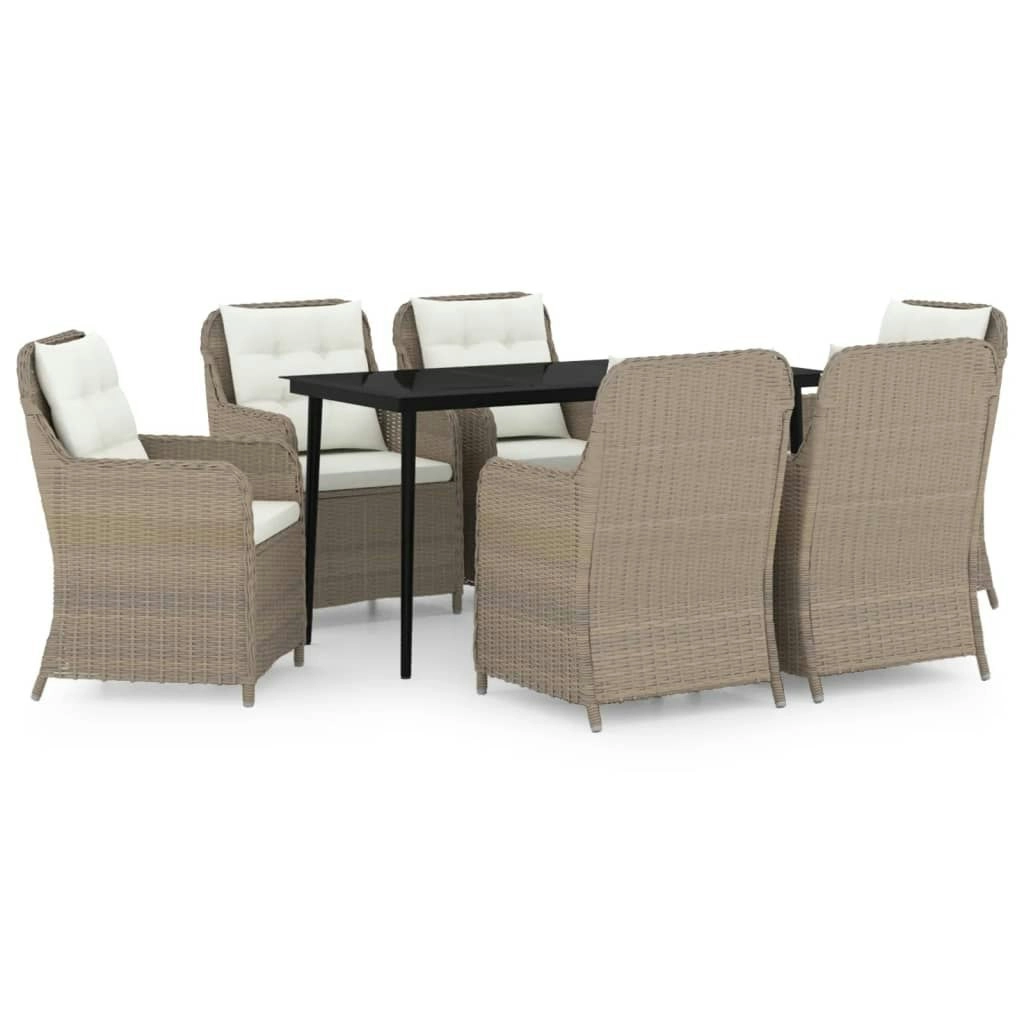 7 Piece Garden Dining Set Brown 3099568