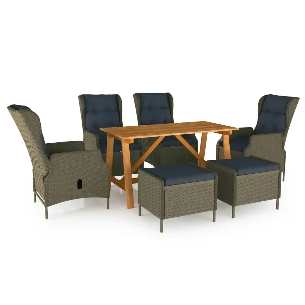 7 Piece Garden Dining Set Brown 3068787