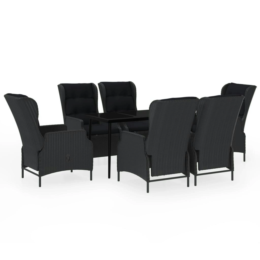 7 Piece Garden Dining Set Dark Grey 3099658