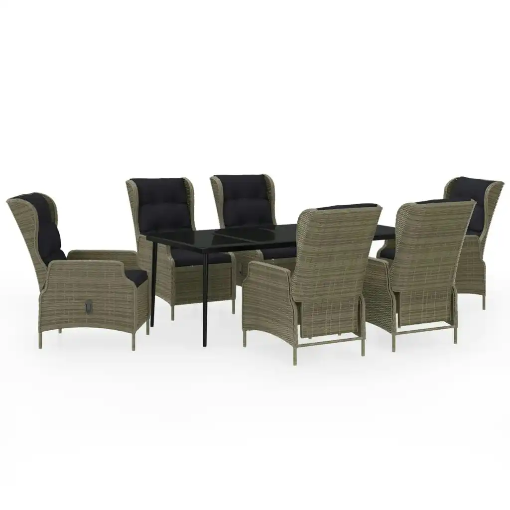 7 Piece Garden Dining Set Brown 3099671