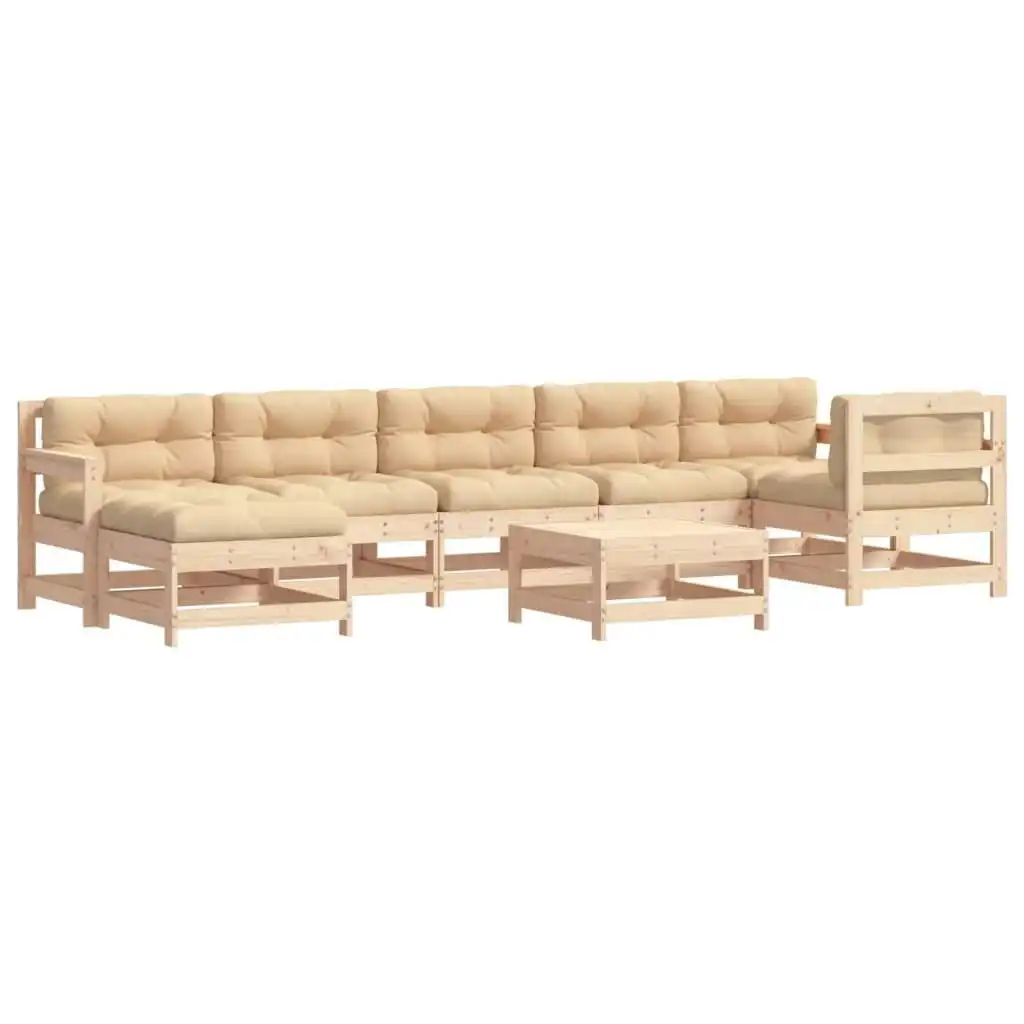 8 Piece Garden Lounge Set with Cushions Solid Wood 3185885