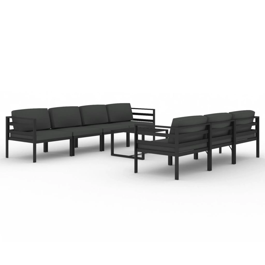 8 Piece Garden Lounge Set with Cushions Aluminium Anthracite 3107806