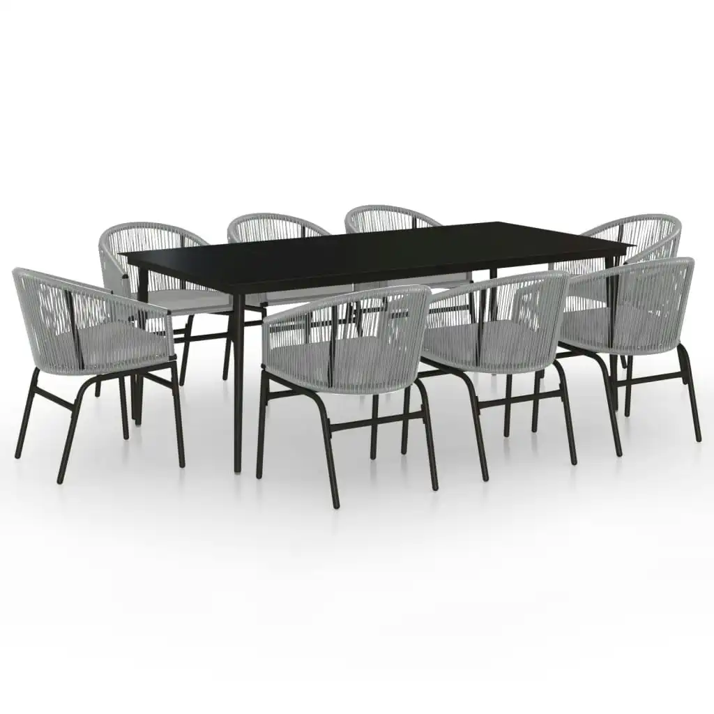 9 Piece Garden Dining Set Anthracite 3099256