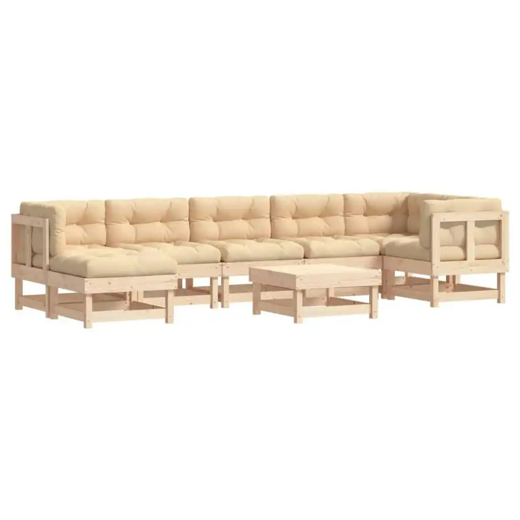 8 Piece Garden Lounge Set with Cushions Solid Wood 3185864