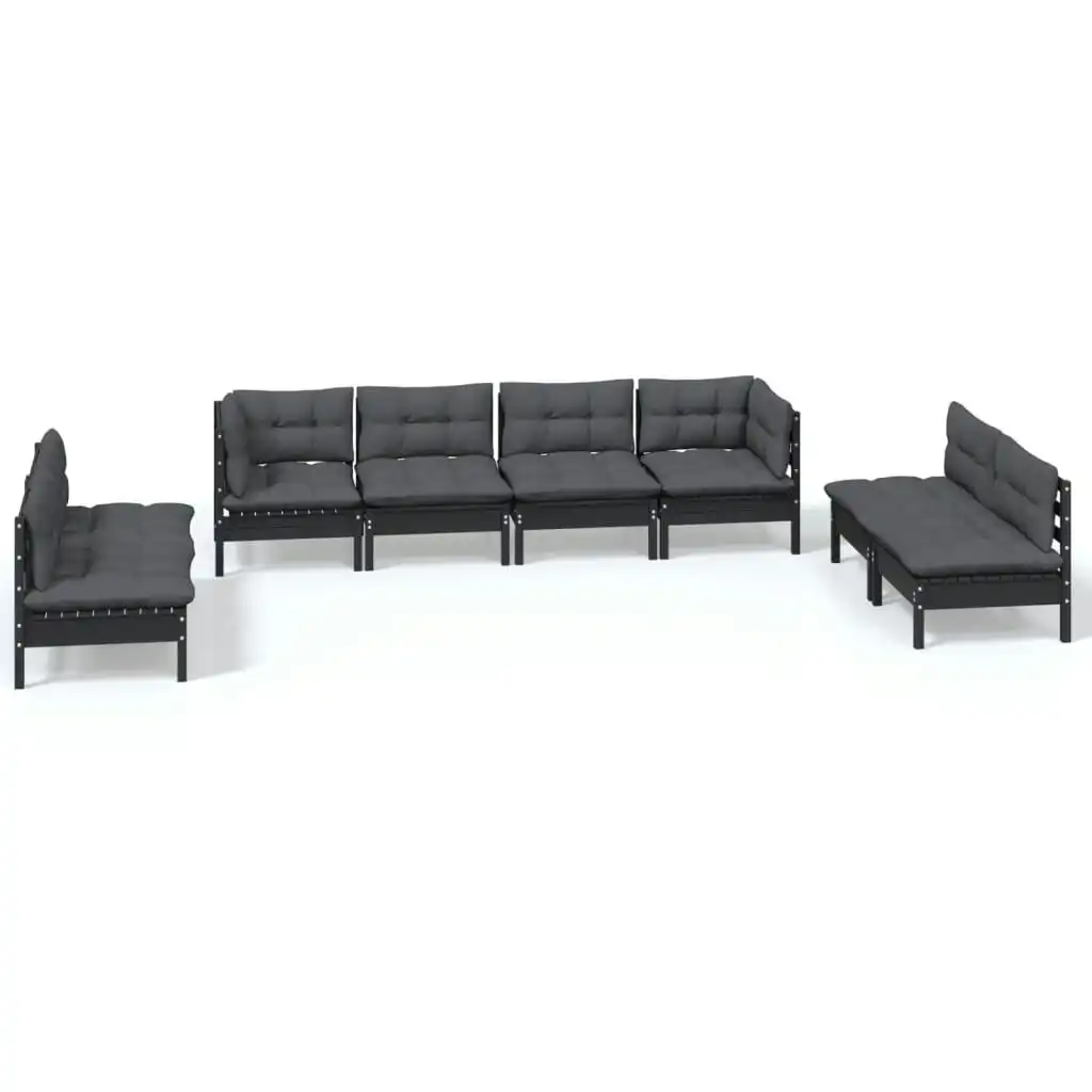 8 Piece Garden Lounge Set with Cushions Solid Pinewood 3096236