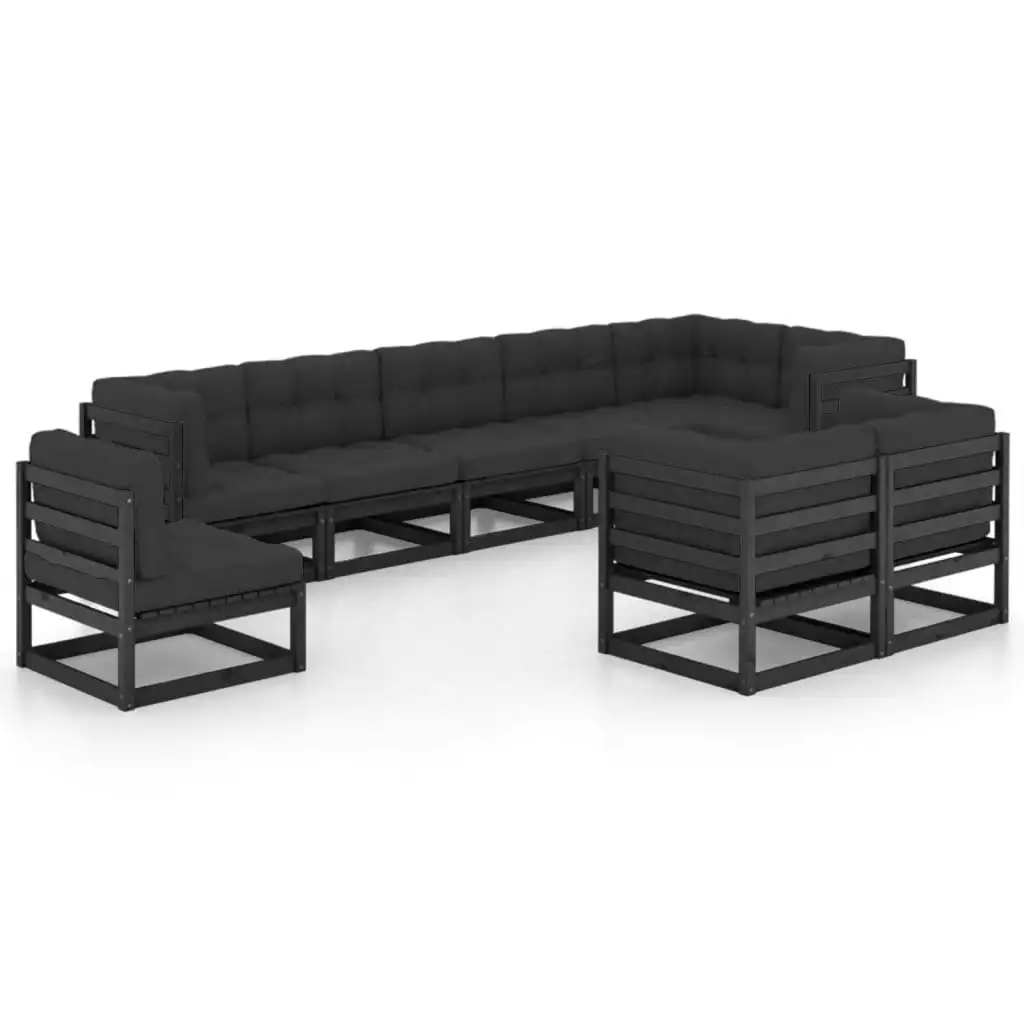 9 Piece Garden Lounge Set with Cushions Solid Pinewood 3076728