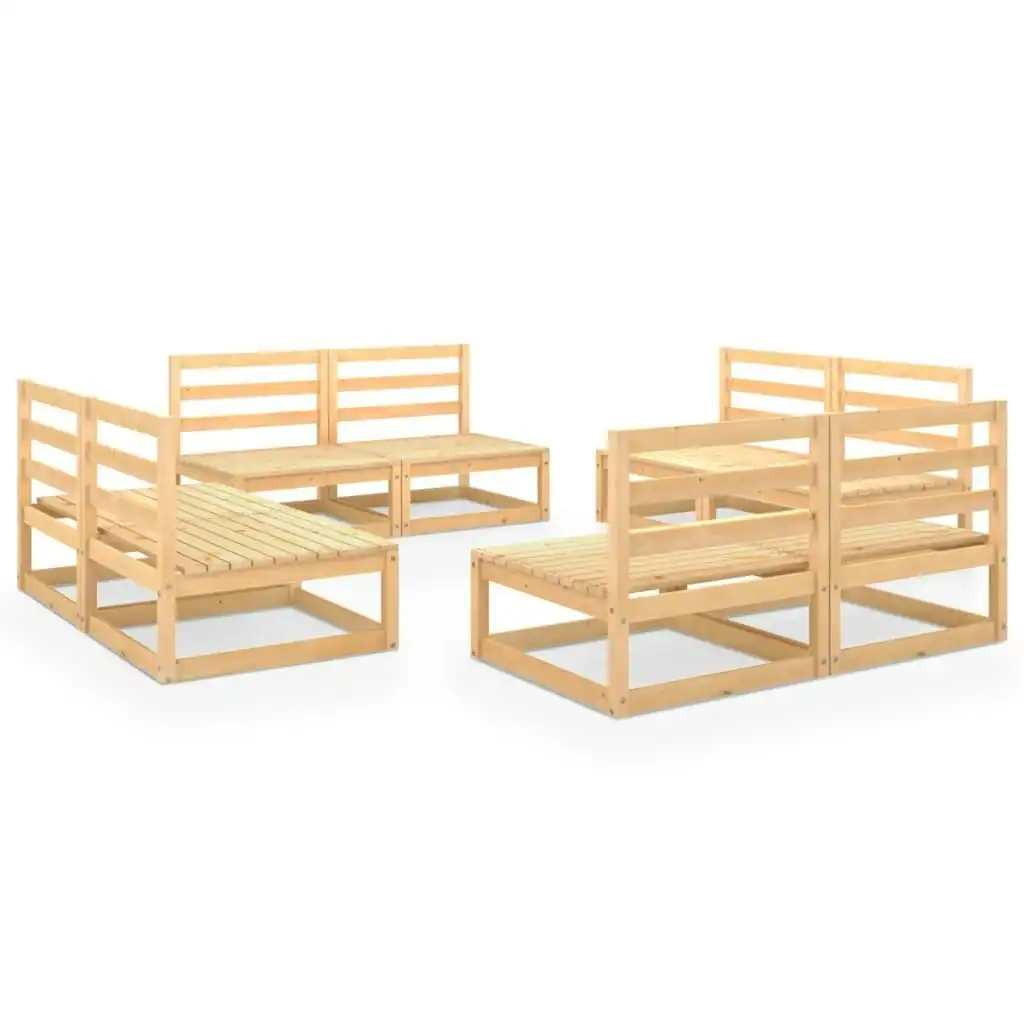 8 Piece Garden Lounge Set Solid Pinewood 3075269