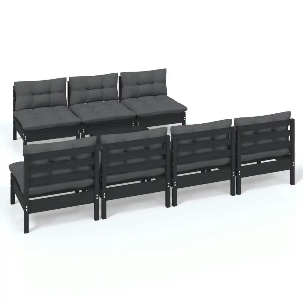 8 Piece Garden Lounge Set with Anthracite Cushions Pinewood 3096140