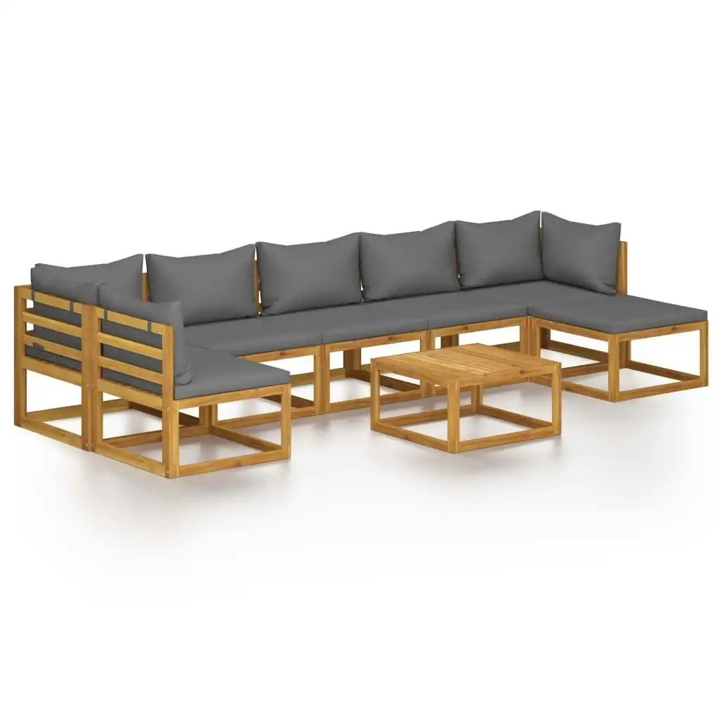 8 Piece Garden Lounge Set with Cushion Solid Acacia Wood 3057630