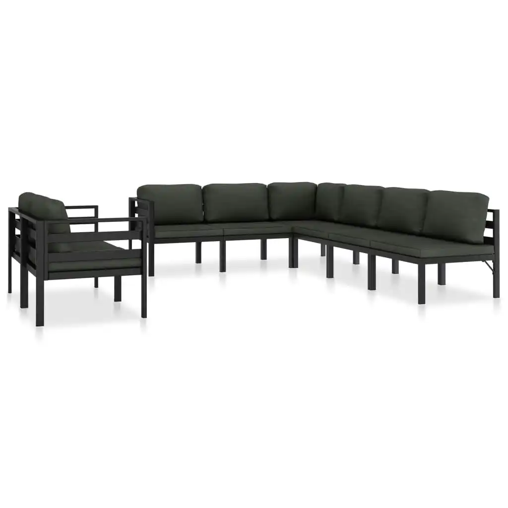 8 Piece Garden Lounge Set with Cushions Aluminium Anthracite 49234