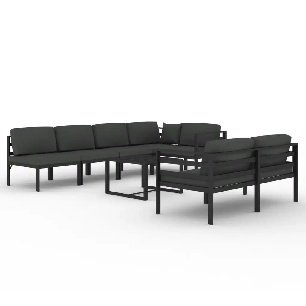 8 Piece Garden Lounge Set with Cushions Aluminium Anthracite 3107820