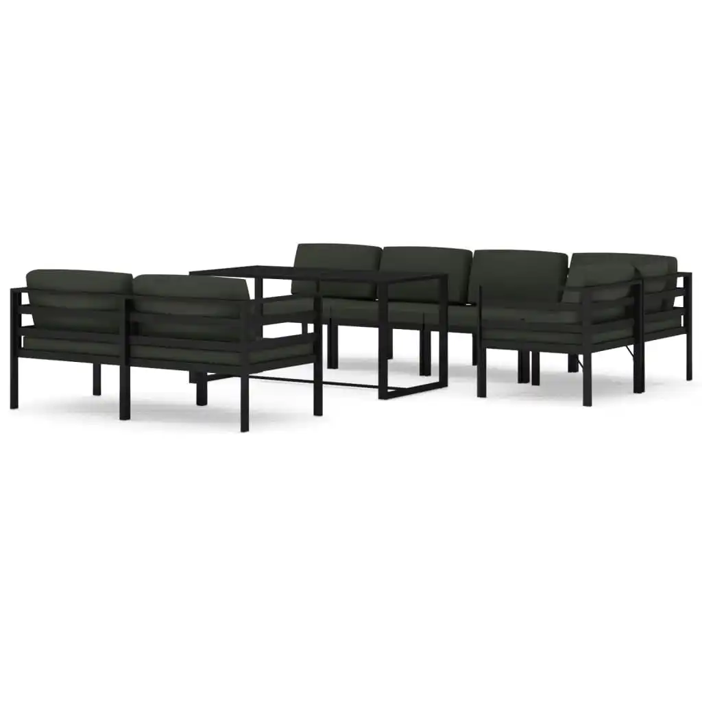 8 Piece Garden Lounge Set with Cushions Aluminium Anthracite 3115928