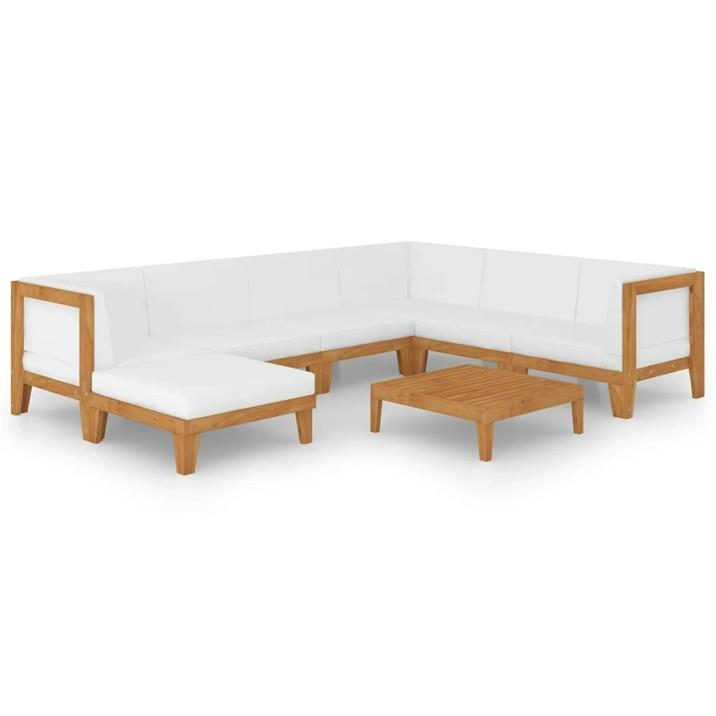 8 Piece Garden Lounge Set with Cushions Solid Acacia Wood 3058124