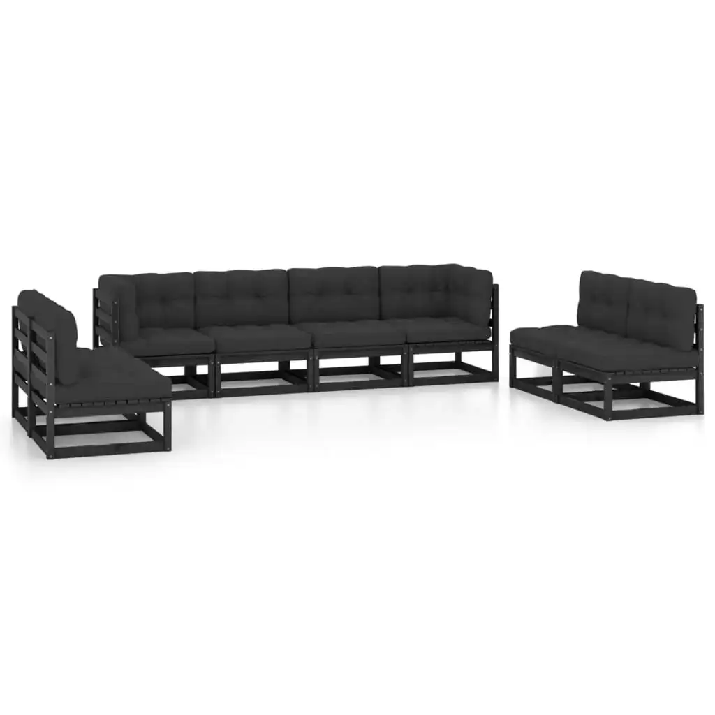 8 Piece Garden Lounge Set with Cushions Solid Pinewood 3076483