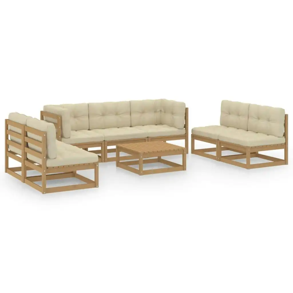 8 Piece Garden Lounge Set with Cushions Solid Pinewood 3076477