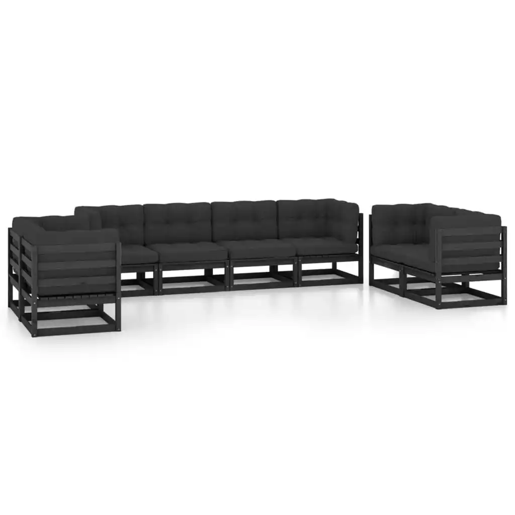 8 Piece Garden Lounge Set with Cushions Solid Pinewood 3076513