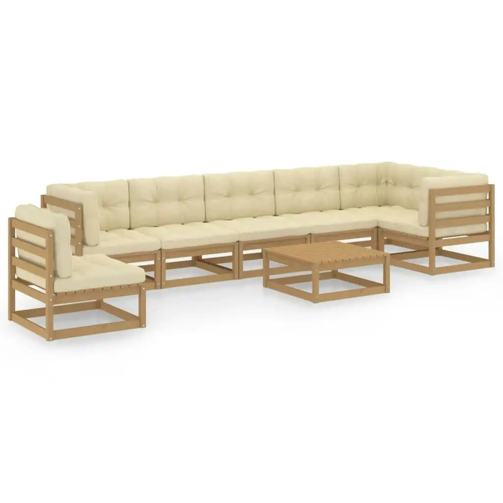 8 Piece Garden Lounge Set with Cushions Solid Pinewood 3076652