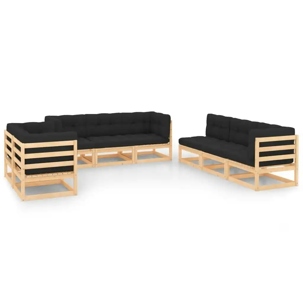 8 Piece Garden Lounge Set with Cushions Solid Pinewood 3083808