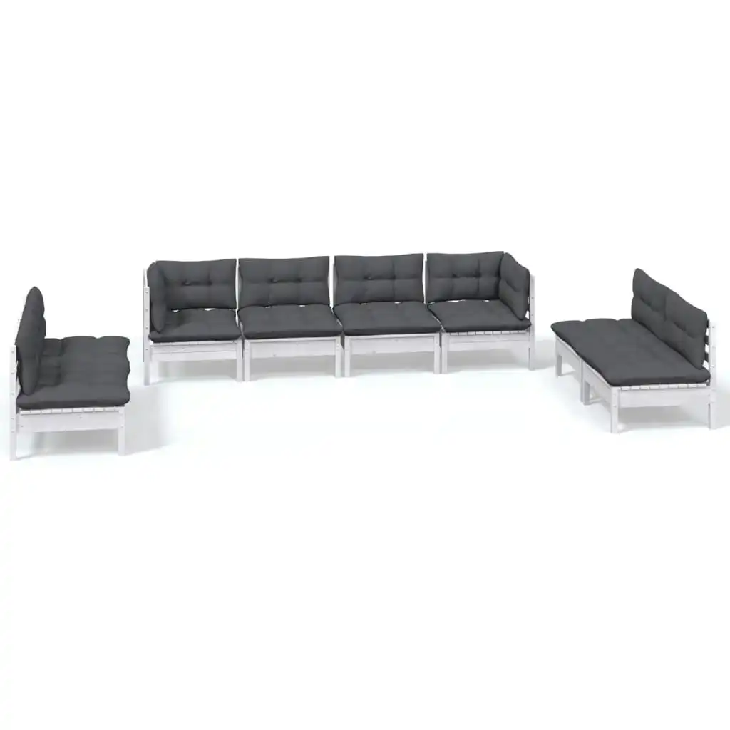 8 Piece Garden Lounge Set with Cushions Solid Pinewood 3096233