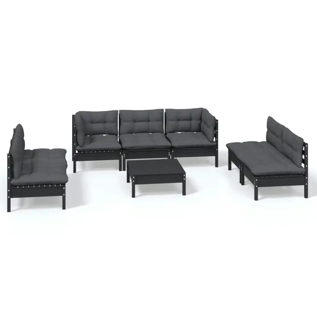 8 Piece Garden Lounge Set with Cushions Solid Pinewood 3096230